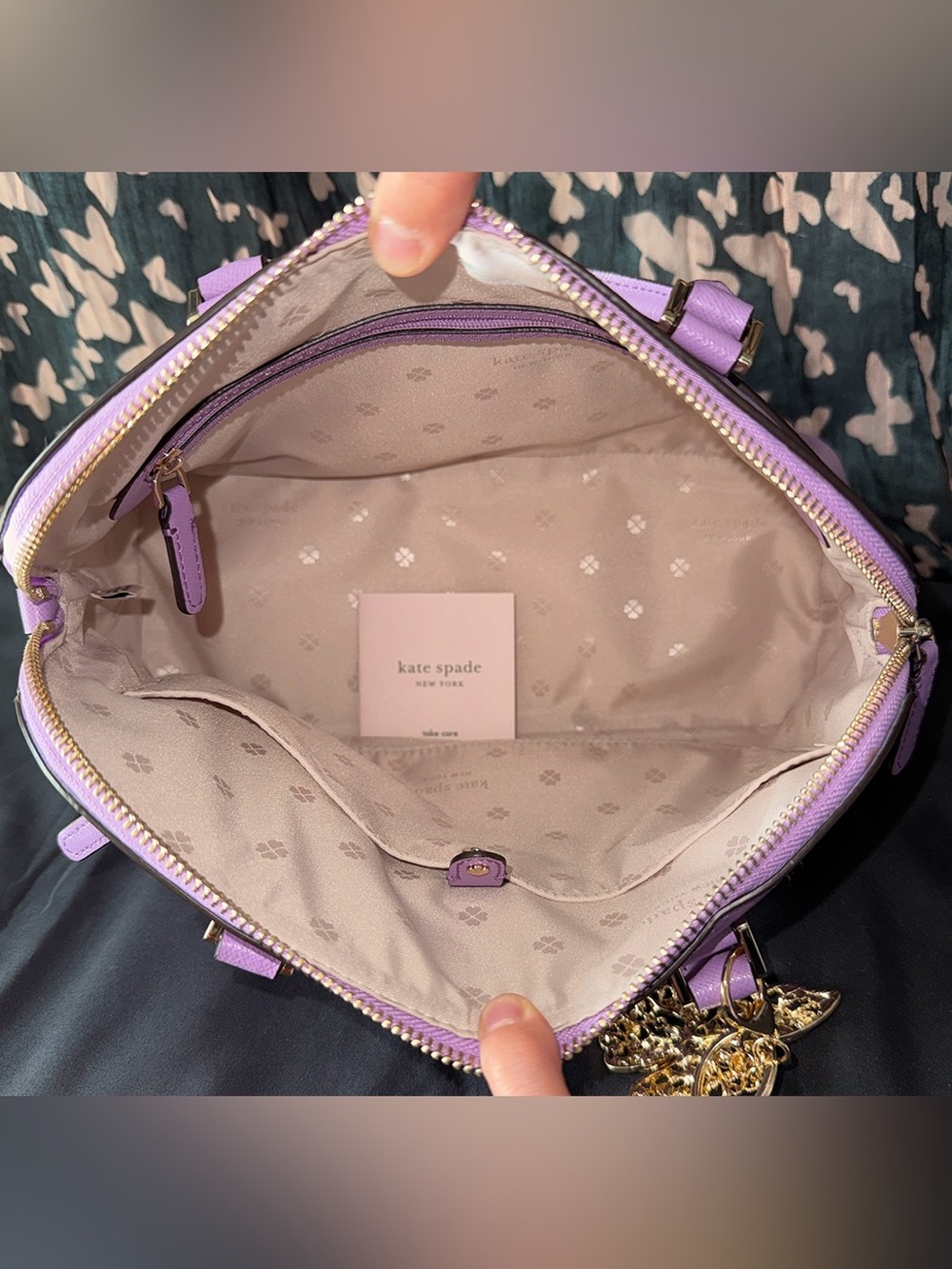 kate spade Louise Dome Satchel in Lilac Saffiano Leather - Picture 9 of 12